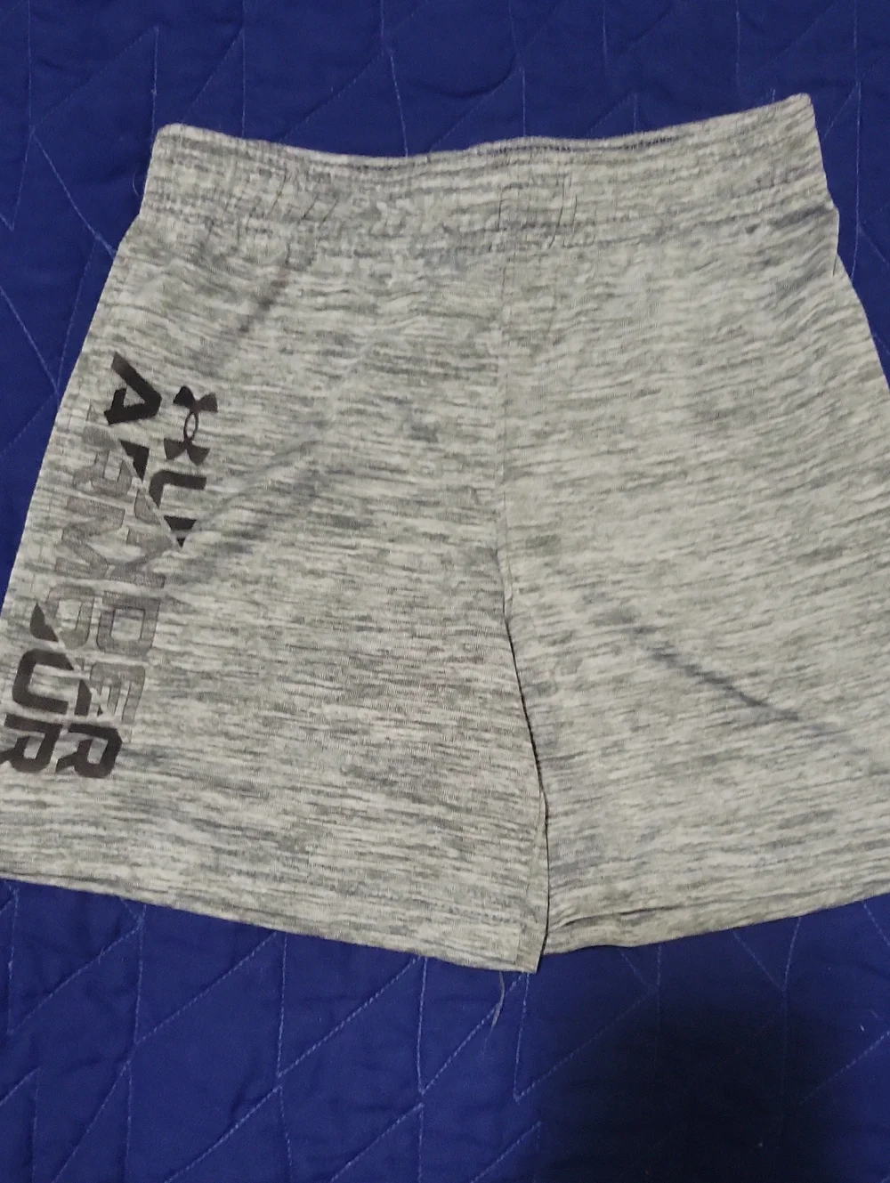 Under Armour Light Gray Marled Athletic Shorts with Vertical Logo